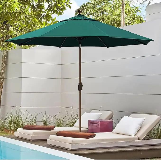 EliteShade USA 10-Year-Non-Fading 10Ft Market Umbrella Patio Umbrella Outdoor Table Umbrella with Ventilation, Forest Green by GreenHaven Gardens