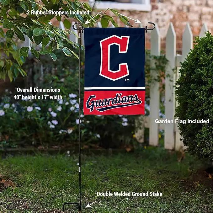 WinCraft Cleveland Baseball Diamond C Garden Flag and Pole Stand Mount by GreenHaven Gardens