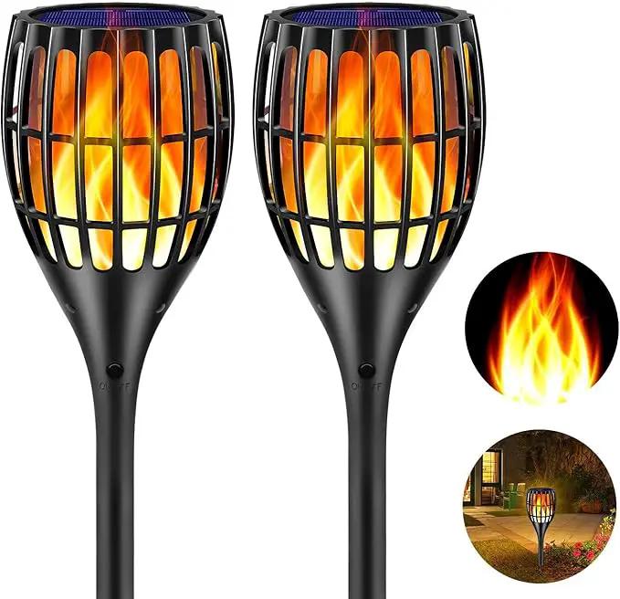 Solar Torch Flame Lights Waterproof Flickering Flames Solar Lights 43" Solar Garden Lights Outdoor Landscape Decoration Lighting Dusk to Dawn Auto On/Off for Yard Garden Pathway, 2 Pack by GreenHaven Gardens