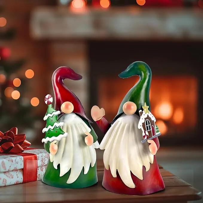HONGLAND Christmas Decorations Outdoor Metal Gnome Yard Art Christmas Gnomes Statue 18 Inch Gnome Figurine for Holiday Christmas Lawn Patio Yard Garden Decor-2 PCS by GreenHaven Gardens