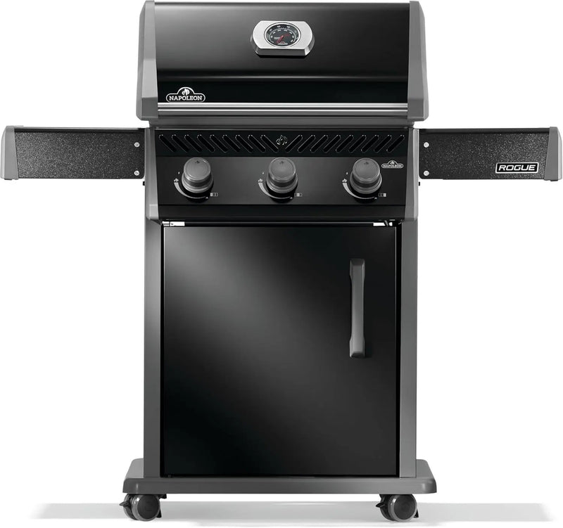 Napoleon Rogue 425 Propane Gas Grill, Black, Durable 3-Burner BBQ by GreenHaven Gardens