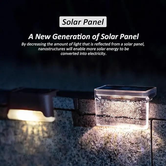Solar Step Lights Outdoor LED Deck Fence Patio Wall Lights Garden Pathway Decoration Lighting 6 Pack(Warm White) by GreenHaven Gardens