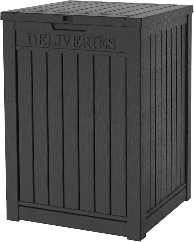 55 Gallon Outdoor Storage Box Waterproof Lockable Resin Deck Box Large, Patio Storage Bin for Pool Accessories Cushion Furniture, Garden Tools, UV-Resistant Outside Delivery Black by GreenHaven Gardens
