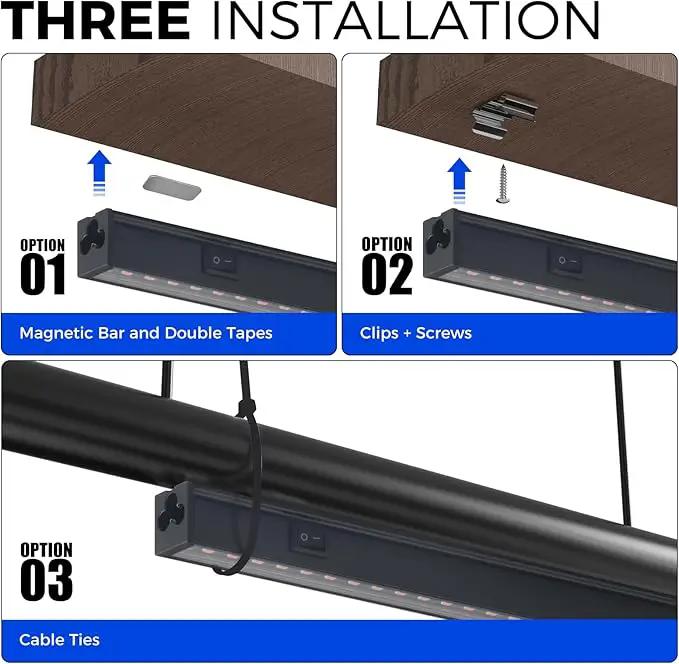 Barrina 1ft Grow Lights for Indoor Plants Full Spectrum, LED Grow Lamp with Black Cover, T5 Grow Light Strip, Under Cabinet Grow Light with Switch Cord, Plug and Play, Linkable, Pinkish White, 4 Packs by GreenHaven Gardens
