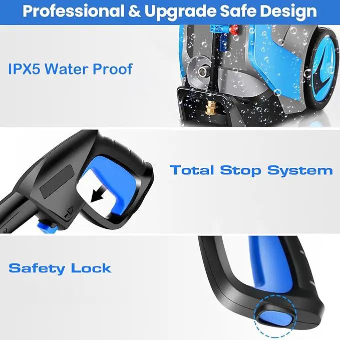 Electric Pressure Washer 5000PSI 4.0GPM Power Washers with M22-14mm Pressure Hose 33FT, Power Sprayers High Pressure with 1/4" QC Compatible Surface Cleaner for Home Cars Driveways, Blue by GreenHaven Gardens