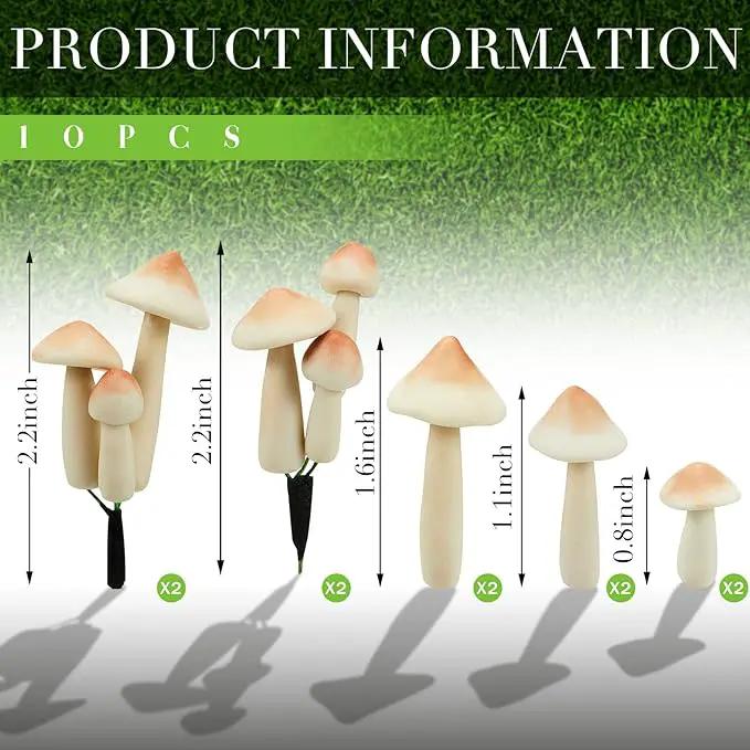 Taiyin 10 Pcs Luminous Mushroom Miniature Garden Mushrooms Outdoor Decor Waterproof Glow in The Dark Yard Decor for Fairy Outdoor Garden Micro Landscape Christmas Tree Decor by GreenHaven Gardens