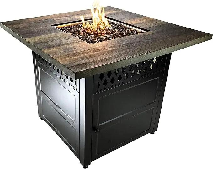 DualHeat by Endless Summer, The Harris, 38" Square Propane Gas Outdoor Fire Pit/Patio Heater by GreenHaven Gardens