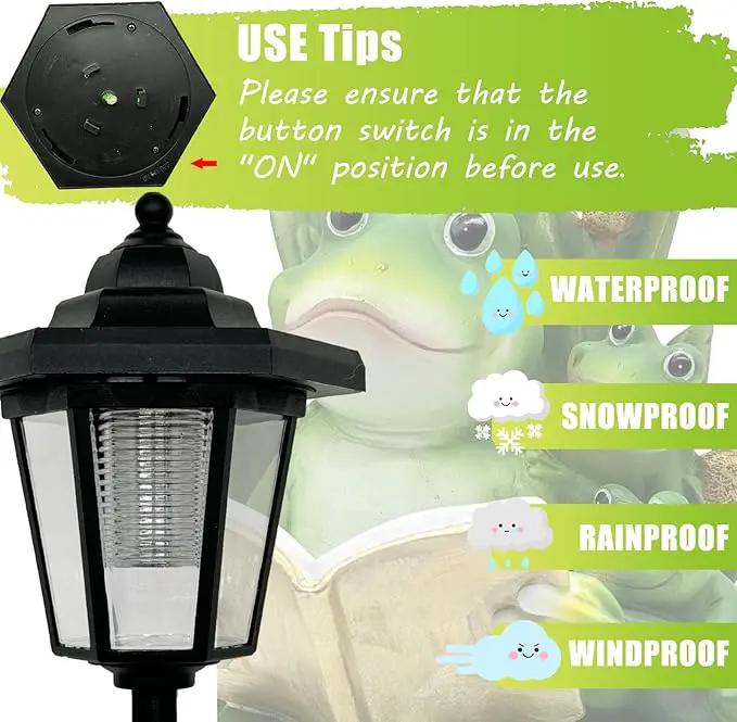 Frog Garden Statue with Solar Lantern - 16“ Outdoor Solar Lights Frog Figurine for Outside, Yard, Patio, Lawn Decor, Housewarming Gifts for Women, Mom by GreenHaven Gardens