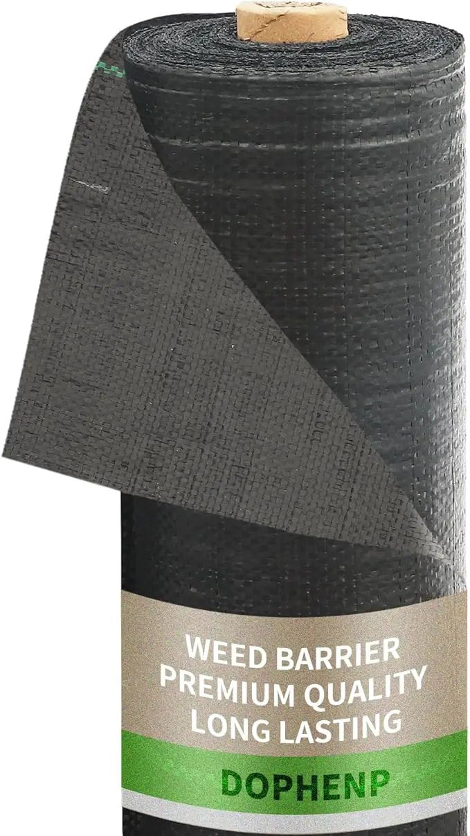 3x100ft 3.2OZ, Weed Barrier Landscape Fabric Heavy Duty, Woven Weed Control Fabric, High Permeability Good for Flower Bed, Geotextile Fabric Underlayment, Driveway (2.6ft*100ft) by GreenHaven Gardens
