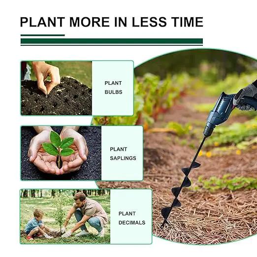 Garden Auger Drill Bit for Planting Set-1.6x16‘’ & 3.54x15.7'',Ground Earth Spiral Drill Bit for 3/8" Hex Drive Drill, Yard Auger Drill for Bulbs Planting, Hole Digger Flowers,Umbrella Holes by GreenHaven Gardens