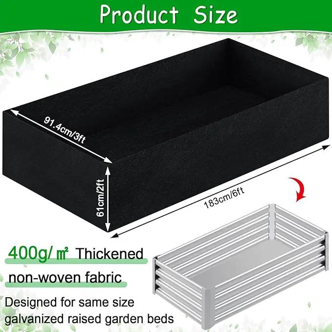 6x3x2ft Fabric Raised Garden Bed liner for Planter Raised Beds, Garden Grow Bed Bags to Grow Vegetables, Flowers, Fruits, Herbs, and Succulents, Rectangle Planting Container for Outdoor, 269 Gallon by GreenHaven Gardens
