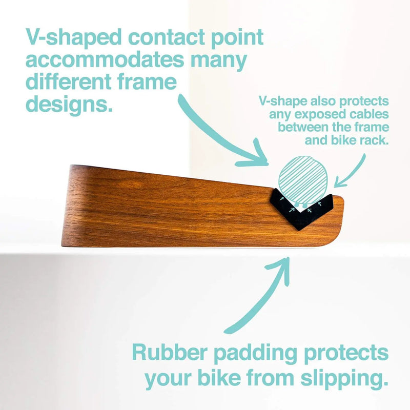 WOKK Wooden Bike Wall Mount - Horizontal Bicycle Wall mount for Home or Garage, Wall Bike Rack for apartment, Your Elegant Indoor Bike Storage by GreenHaven Gardens