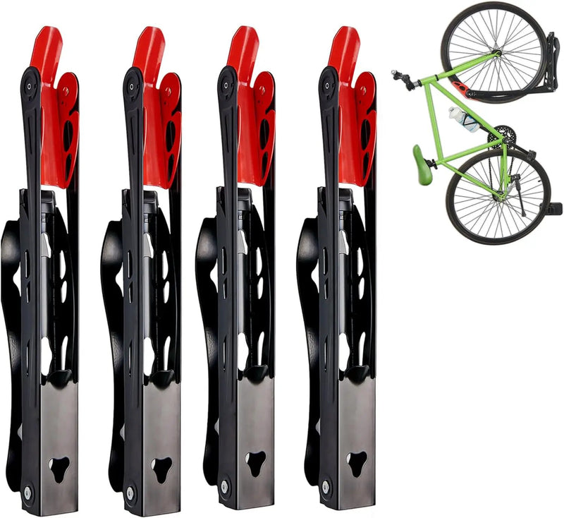 Wallmaster BIKEPAL Swivel Bike Rack, Wall Mounted Vertical Bike Storage Hanger, Space Saving for Home and Garage, 4 Pack by GreenHaven Gardens