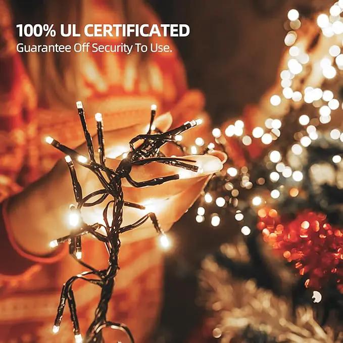 1000 LED 328ft 8 Modes with Timer Christmas String Lights IP55 Outdoor Waterproof UL Certificated Indoor Fairy Lights Garden Patio Wedding Christma Trees Parties Decoration White Light by GreenHaven Gardens