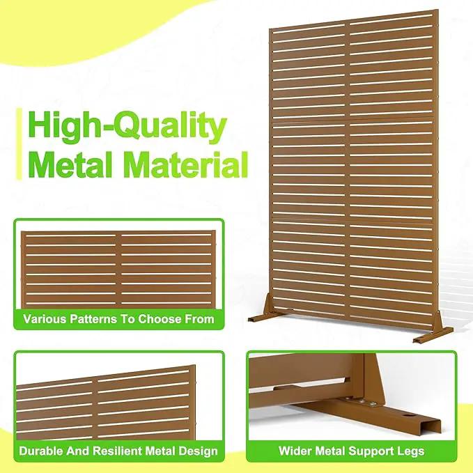 Outdoor Privacy Screen,72" H×47" W Metal Privacy Screen, Freestanding Privacy Fence Panels for Patio by GreenHaven Gardens