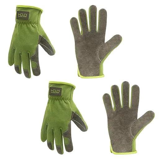 HLDD HANDLANDY 2 Pairs Leather Gardening Gloves for Men, Utility Work Gloves for Gardening, Yardwork, Construction, Mechanics, Great Garden Gifts for Men Women by GreenHaven Gardens