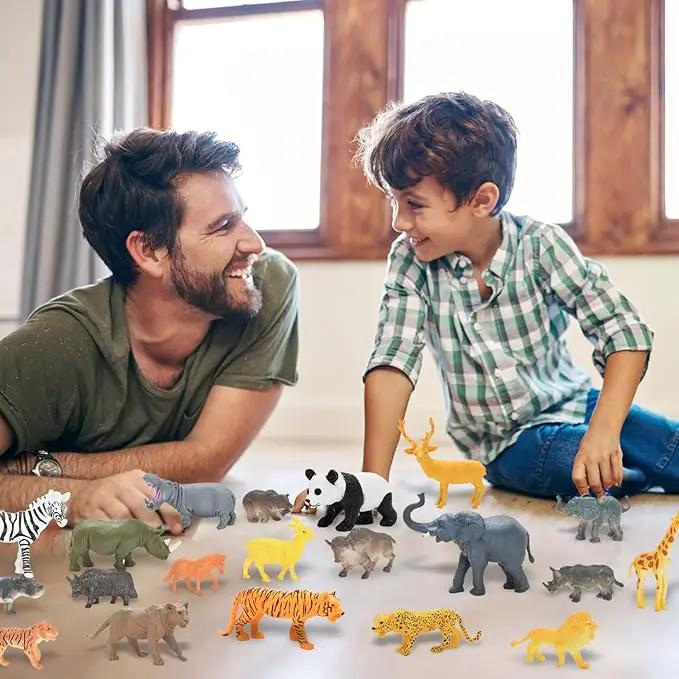 24Pcs Safari & Zoo Animals Figures, Realistic Plastic Animal Toys Set for Kids 1 2 3, Lion, Elephant, Perfect for Play, Education, Baby Shower Decor,Party Supplies Cake Topper by GreenHaven Gardens