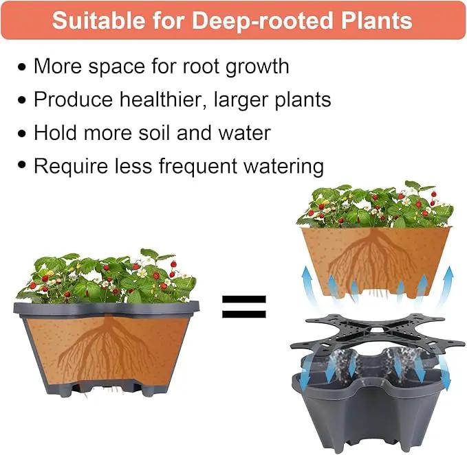 Vertical Planter 7 Tier Stackable Planters Garden Planters Strawberry Herb Flower and Vegetable Planter Indoor Outdoor Gardening Pots with Removable Wheels and Tools by GreenHaven Gardens