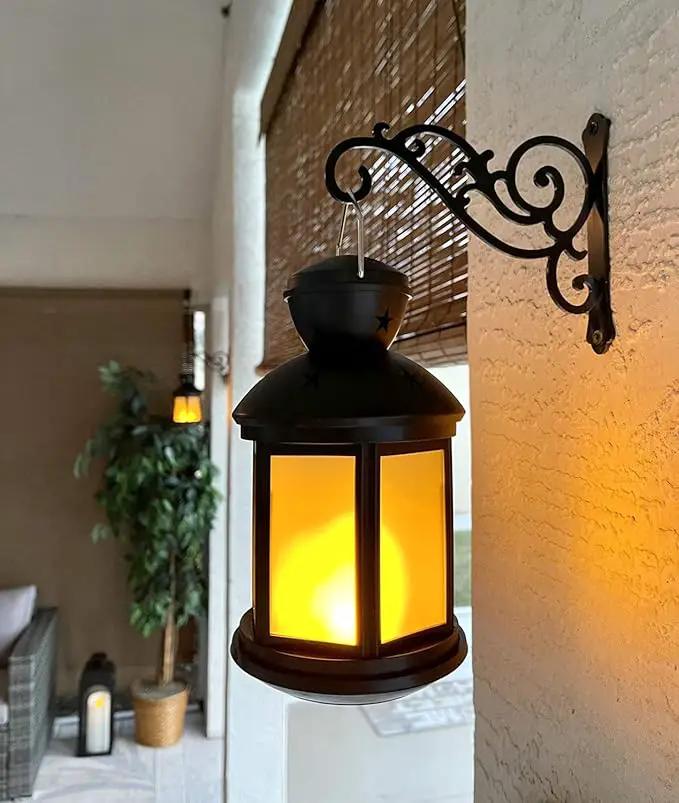 2 Pieces 6-Inch Outdoor Indoor Small Decorative Iron Wall Hooks for Hanging Lanterns Solar Lights Hummingbird Feeders Wind Chimes Hangers, Black by GreenHaven Gardens