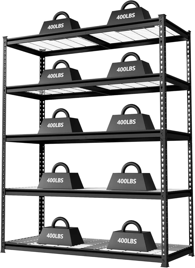 WORKPRO 5-Tier Metal Shelving Unit, 48”W x 24”D x 72”H, Heavy Duty Adjustable Storage Rack, 4000 lbs Load Capacity (Total), for Garage, Basement, Warehouse, Workshop by GreenHaven Gardens