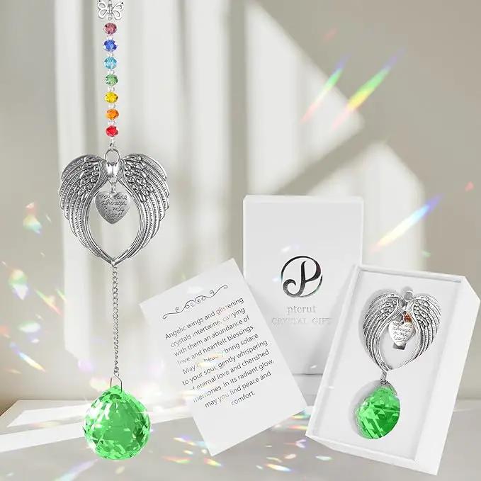 Memorial Gifts for Loss of Loved One Unique Sympathy Gifts Rainbow Sun Catcher Indoor Window Hanging Crystal Prism Grief Bereavement Gifts Ideas for Who Loss of Mom Dad (Green) by GreenHaven Gardens