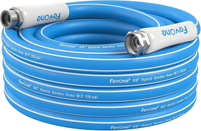 Fevone 35 ft Garden Hose, Heavy Duty Water Hose, Hybrid Polymer, Kink Resistance, Flexible, Durable, Leak Free, Aluminum Fittings, 3/4" GHT, 5/8" ID, 600 Psi, Drinking Water Safe by GreenHaven Gardens