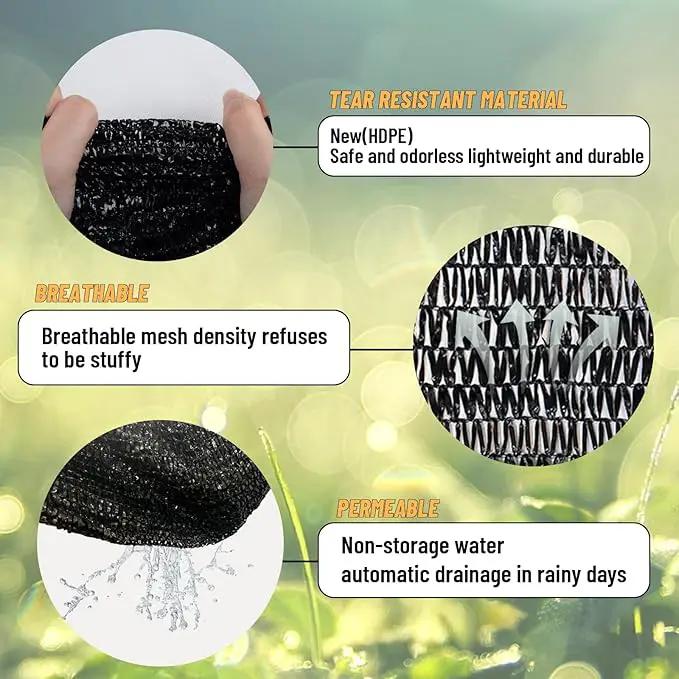 Cool Area 55% 10x20ft Sunblock Shade Cloth Cover Mesh UV Resistant Net for Garden Flower Plant Greenhouse, Black by GreenHaven Gardens
