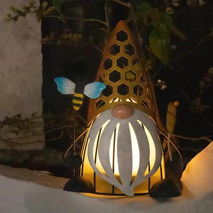 MUMTOP Solar Lights Outdoor Decorative Funny Gnome Waterproof Solar Powered LED Lights Metal Yard Art Decorations for Patio Garden Outside Lawn Backyard Balcony Decor by GreenHaven Gardens
