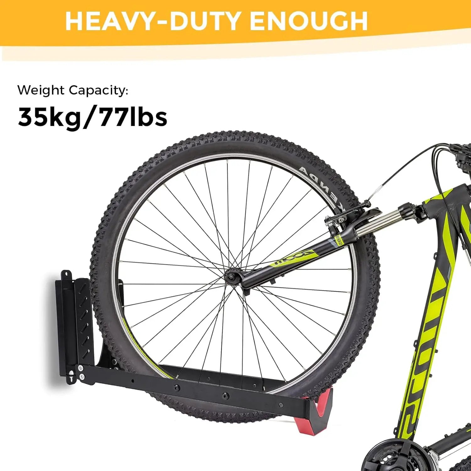 Swivel Bike Wall Mount, Vertical Bicycle Hook Hangers, Can Hold Up to 77 lbs, Cycle Wall Hanger for 16-29 Inch Diameter Wheels by GreenHaven Gardens