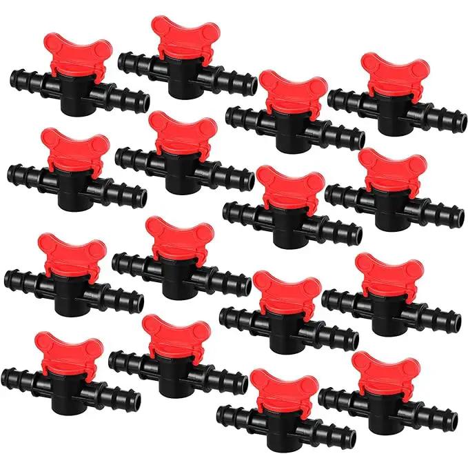 Drip Irrigation Switch Valve Gate Valves for 1/2 Inch Double Male Barbed Valve (16) by GreenHaven Gardens
