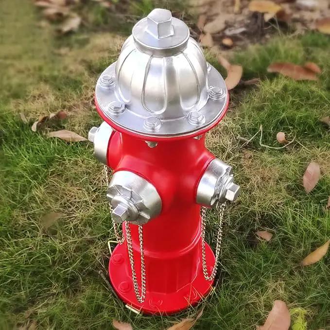 Fake Fire Hydrant for Dogs to Peed on, Dog Fire Hydrant Pee Post, 14.5" Backyard Decor Outdoor Statues Firefighter Gifts for Men (14.5") by GreenHaven Gardens