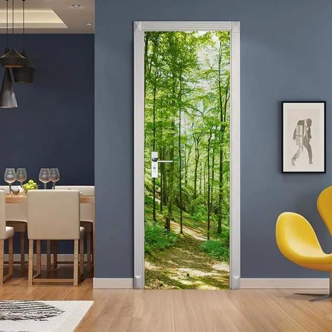 3D Self-Adhesive Door Wallpaper - Forest Poster Premium PVC Waterproof Wall Sticker for Bedroom Living Room Decoration 77 x 200 cm by GreenHaven Gardens