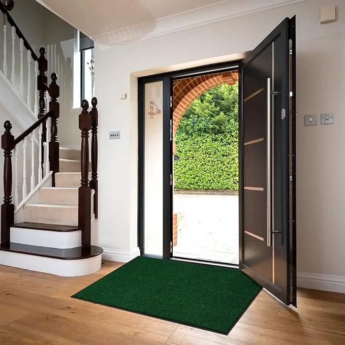 Profile Rubber Door Mat, 47x31inch, Heavy Duty, Entrance Doormat, Indoor and Outdoor, Waterproof, Easy Clean Shoe Scraper, Home Rug Welcome Mats for Entryway, Patio, Porch, Green by GreenHaven Gardens