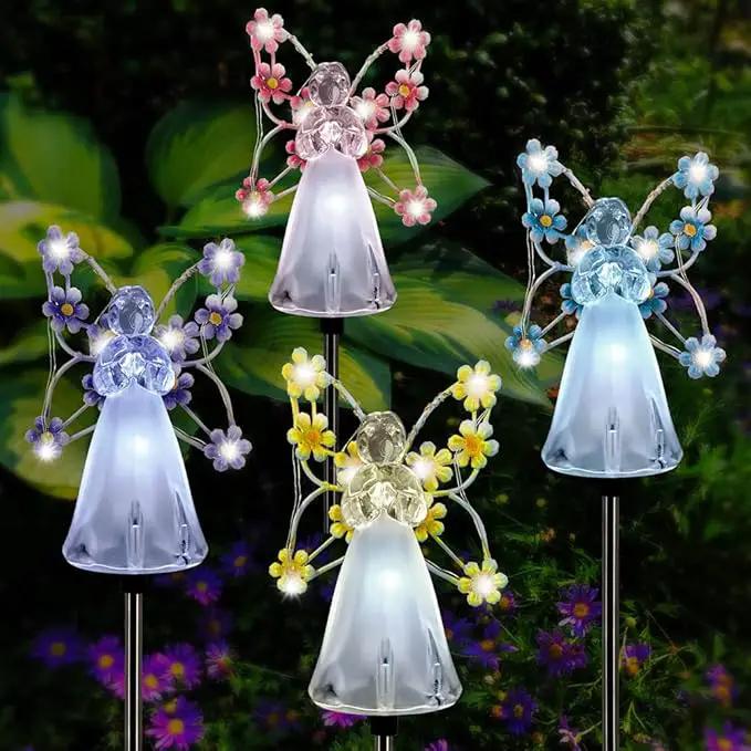 YWBL-WH 2PCS Angel Solar Lights LED Solar Garden Stake Lights Outdoor Garden Eternal Light Angel Decoration () by GreenHaven Gardens