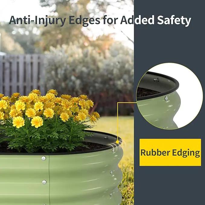 Kesfitt Raised Garden Bed Kit,Outdoor Galvanized Planter Large Metal Raised Boxes with Safety Edging and Gloves for Gardening Vegetables,Fruits,Flower(5x2x1FT) by GreenHaven Gardens