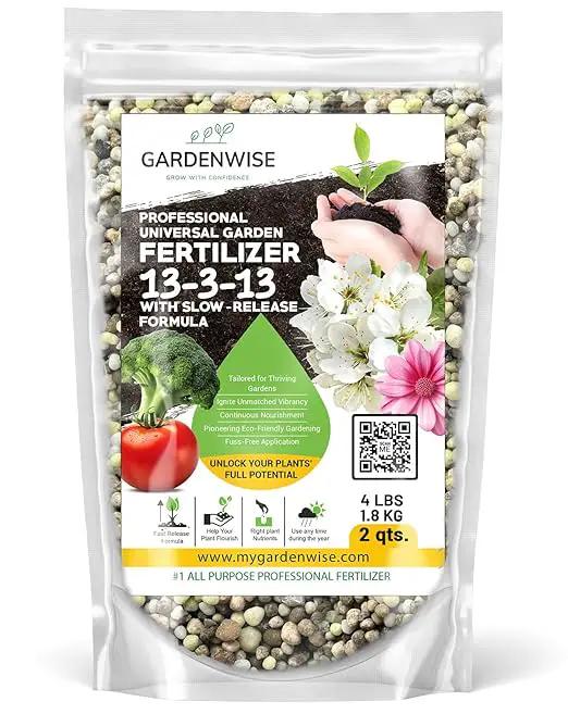 Professional Universal Garden Fertilizer 13-3-13 with Slow-Release Formula (2 QUARTS) by GreenHaven Gardens
