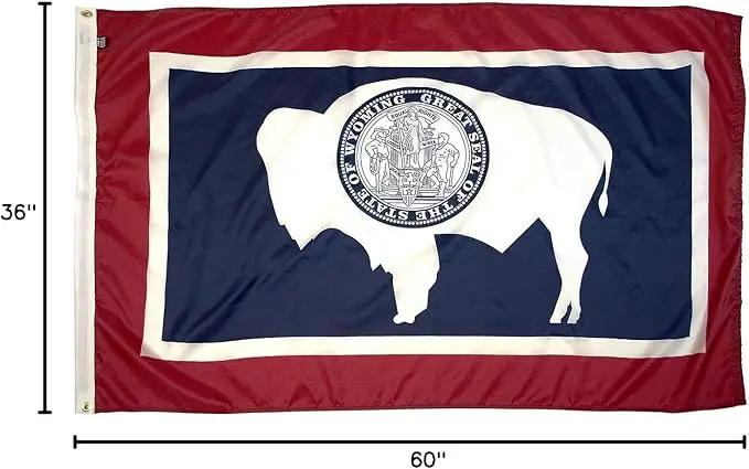 FlagSource Wyoming Nylon State Flag, Made in the USA, 3x5' by GreenHaven Gardens
