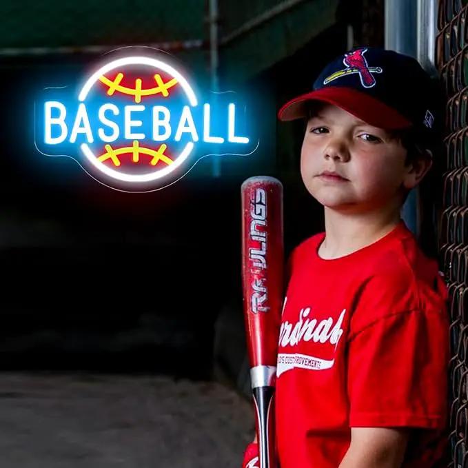 Baseball Neon Sign Dimmable LED Neon Signs for Wall Decor, Baseball Neon Light Sign for Bedroom Man Cave Gaming Room Party College Club Decor Sports Soccer Players Lover Gifts by GreenHaven Gardens