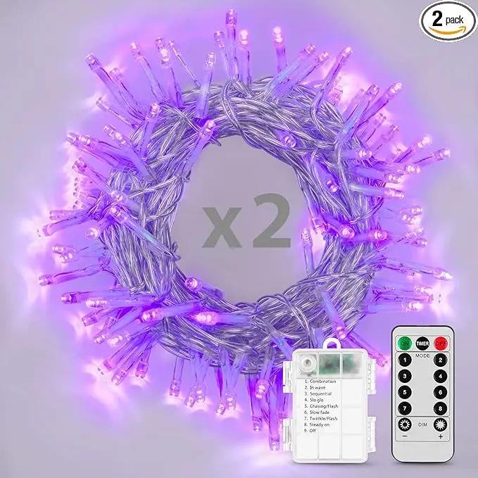 String Lights, 2 Pack Battery Operated String Lights with Remote Timer Waterproof 8 Modes String Lights for Bedroom,Garden,Party,Xmas Tree Indoor Outdoor Decorations (Purple, 36) by GreenHaven Gardens
