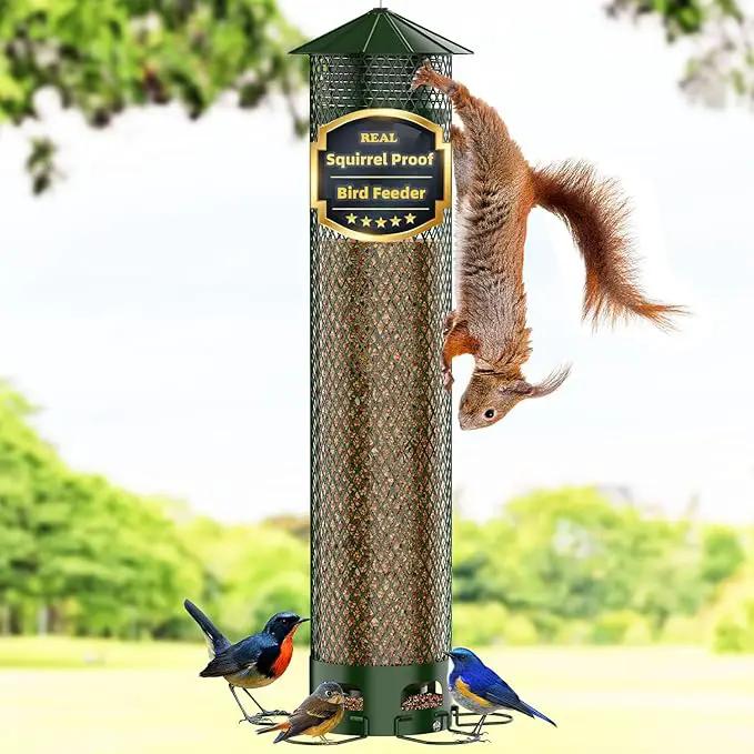 Lager Bird Feeder,Metal Squirrel Proof Bird Feeders for Outdoors Hanging 6.5LB Capacity,Easily Beat Squirrels,Attracting Finch,Cardinal,Chickadee by GreenHaven Gardens