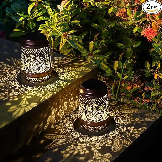 2 Pack Hummingbird Solar Lanterns Garden Decor, Birthday Gifts for Mother Grandma ,Metal Hanging Solar Lights Waterproof Outdoor Decoration, LED Lanterns for Yard Patio Lawn Pathway Landscape by GreenHaven Gardens
