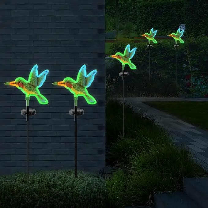 Hummingbird Solar Garden Decor,Hummingbird Outdoor Solar Lights,LED Hummingbirds Light Outside,Solar Garden Lights, Outdoor Decorations for Yard and Patio Pathway Lawn (2 Pack) by GreenHaven Gardens