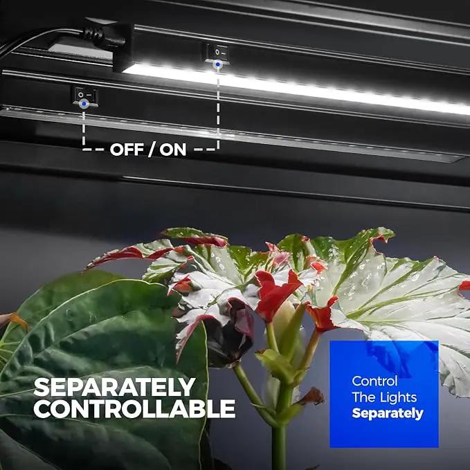 Barrina T5 Grow Lights for Indoor Plants, 2FT 80W(8 x 10W) Black Cover LED Plant Growing Lamp, Full Spectrum Grow Light Strip with Switch, Magnetic Installation, Plug and Play, 5000K, 8 Packs by GreenHaven Gardens