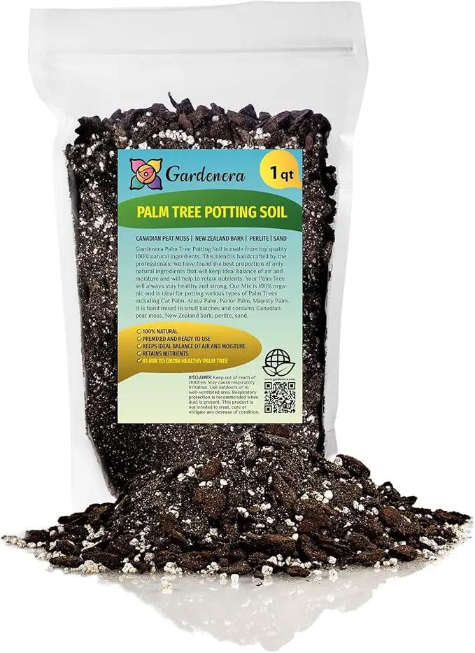 Palm Tree Potting Mix - The Ultimate Soil for Strong and Healthy Palms - Top Choice for Palm Tree Growers [1 Quart Bag] by GreenHaven Gardens