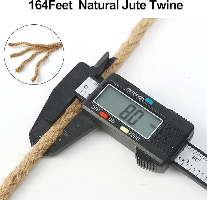 Natural Jute Twine,164 Feet 8mm inch Hemp Twine Rope for Gift Wrapping Craft Plant Garden Christmas Handmade Arts Decoration Packing String Home Decor by GreenHaven Gardens