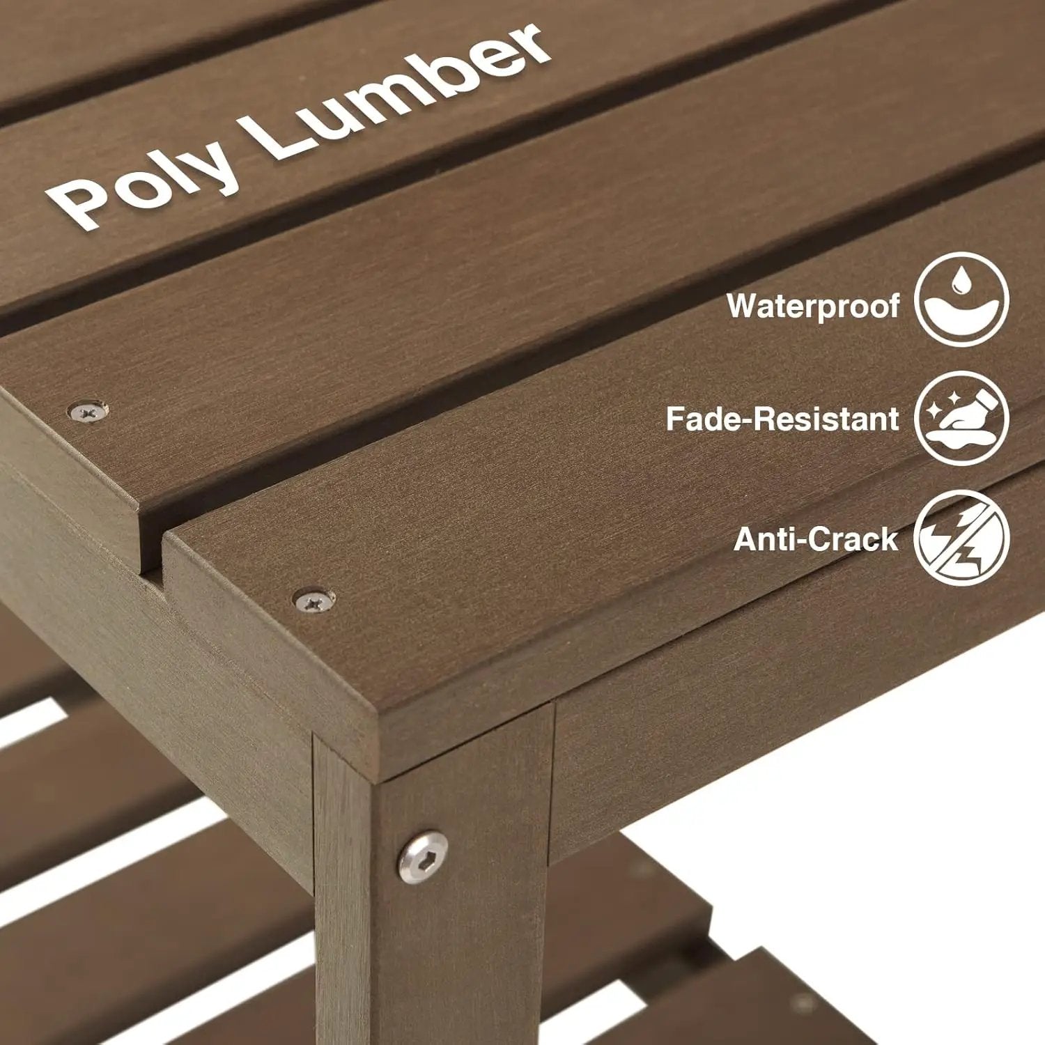 Psilvam Outdoor Poly Lumber Potting Bench, Polystyrene Garden Table with Storage Shelves, All-Weather Patio Work Station for Gardening(Brown) by GreenHaven Gardens