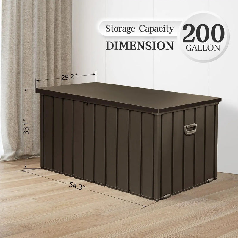 Domi 200-Gallon Outdoor Storage Box – Waterproof, Lockable Storage Cabinet for Patio Furniture, Garden Tools & Pool Supplies – Large Metal Storage for Cushions by GreenHaven Gardens