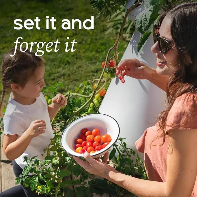 Farmstand Starter Kit + 36 Seedling Credits | Large Hydroponic Growing System Kit | Self-Watering Outdoor Vertical Garden Planter Tower | 6ft 1in | Made in USA by GreenHaven Gardens