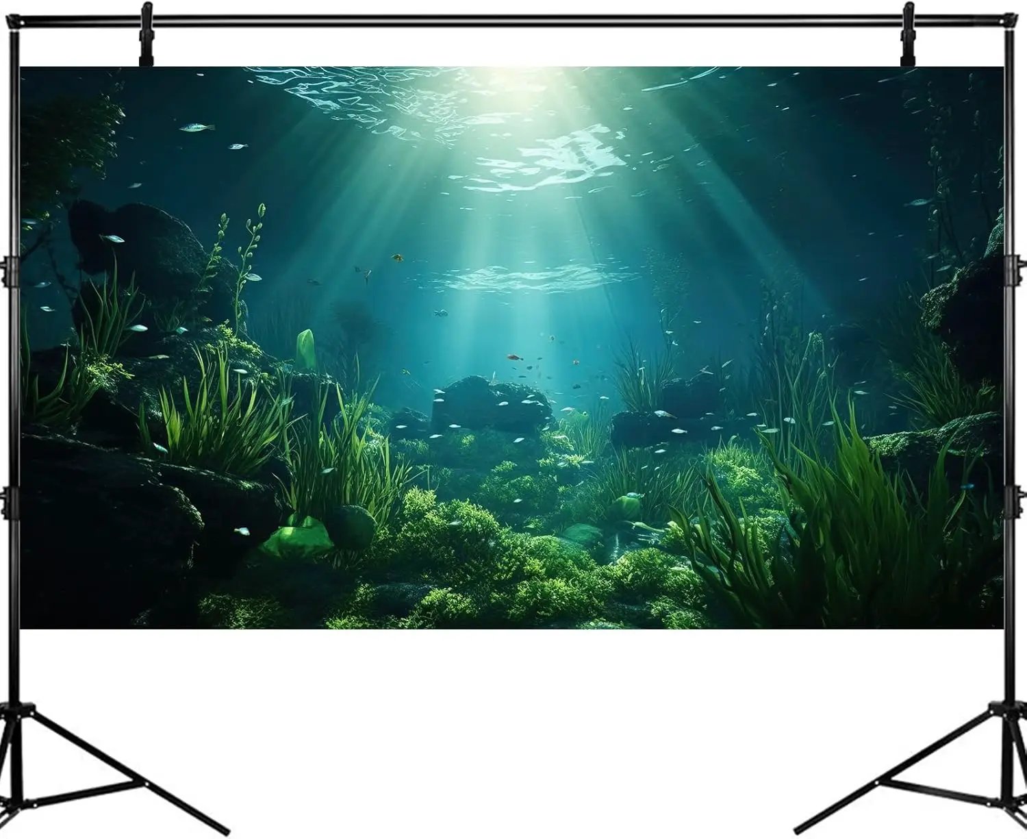 Underwater Fish Tank Background Under The Sea Aquarium Background Ocean Floor Aquatic Plants Fish Tank Backgrounds Deep Sea Sunray Tropical Aquarium Fish Reptile Tank Backgrounds 60x24in by GreenHaven Gardens