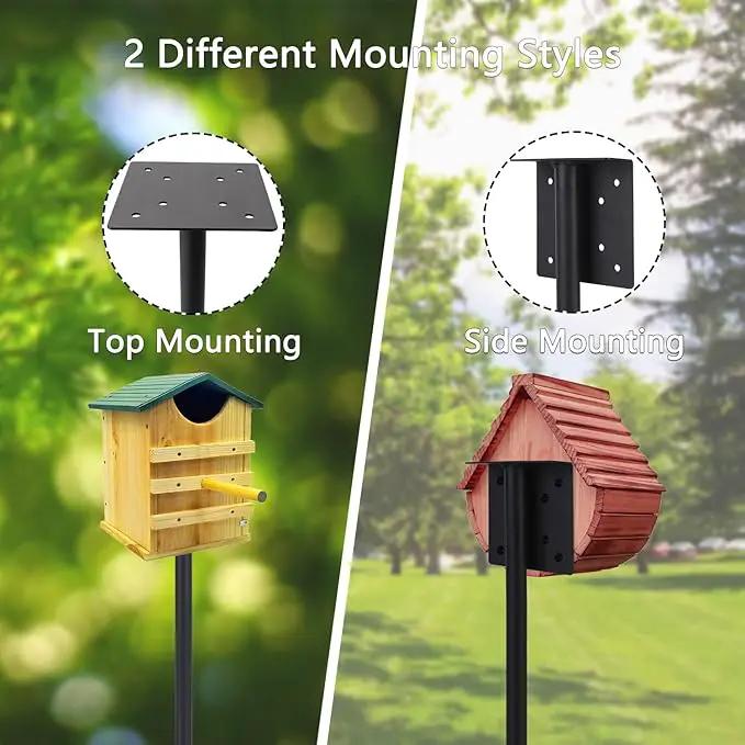 Bird Feeder Pole Kit 110 Inch,Bird House Pole for Outdoors Heavy Duty,5 Base Prongs Adjustable Birds Feeder Stand for House by GreenHaven Gardens